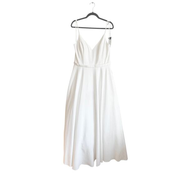 Mac Duggal Ivory Classic Bride Taffeta Ballgown V-neck A-Line Gown sz 12 - Picture 10 of 15